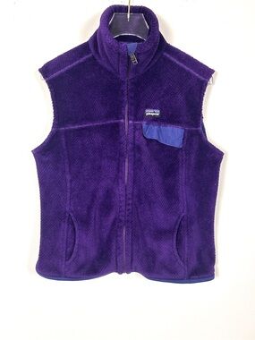 Patagonia Retool Worn Wear Purple Fleece Zip Up Vest Gorpcore Women’s Medium
